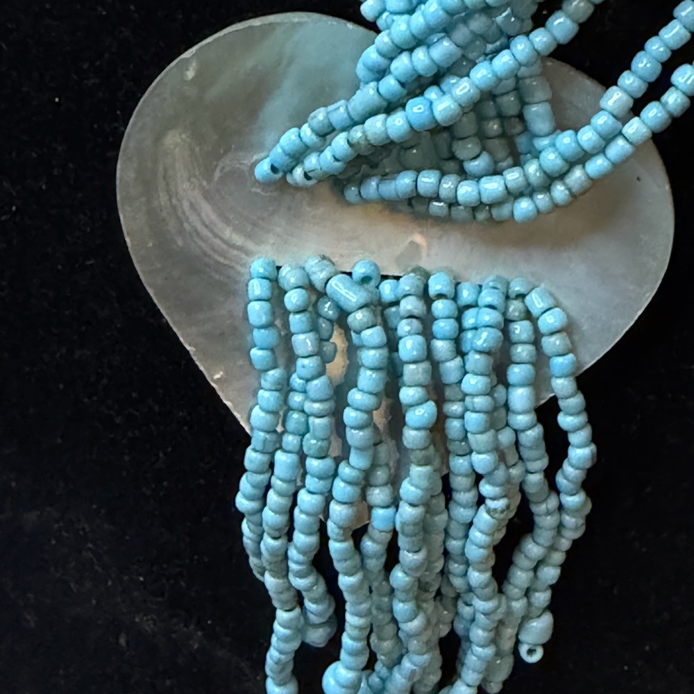 Turquoise Beaded Heart Necklace - Picture 4 of 7